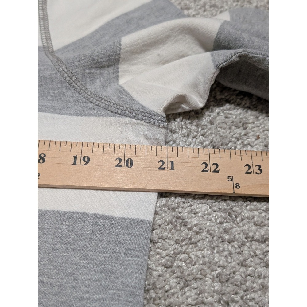 Abercrombie Fitch T-Shirt Mens L Grey Striped Muscle Fit Long Sleeve Crew Neck - Picture 7 of 7